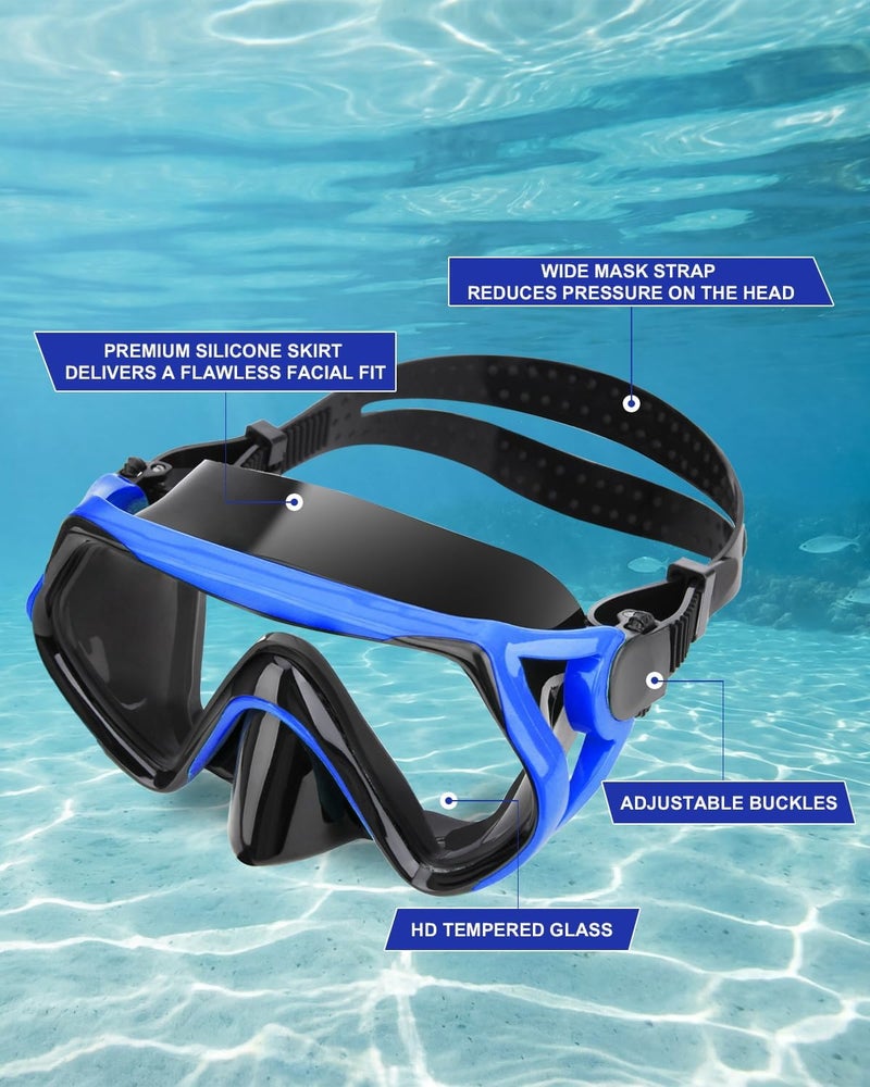 DIPUKI Snorkeling Gear for Adults, Dry Snorkel Mask Set, Scuba Diving Snorkle mask Set Adult, Panoramic Wide View Anti-Fog Dive mask, Swimming Diving Snorkeling Packages - Image 4